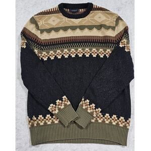 Cotton On Geometric 100% Cotton Crewneck Sweater, Mens Sz L